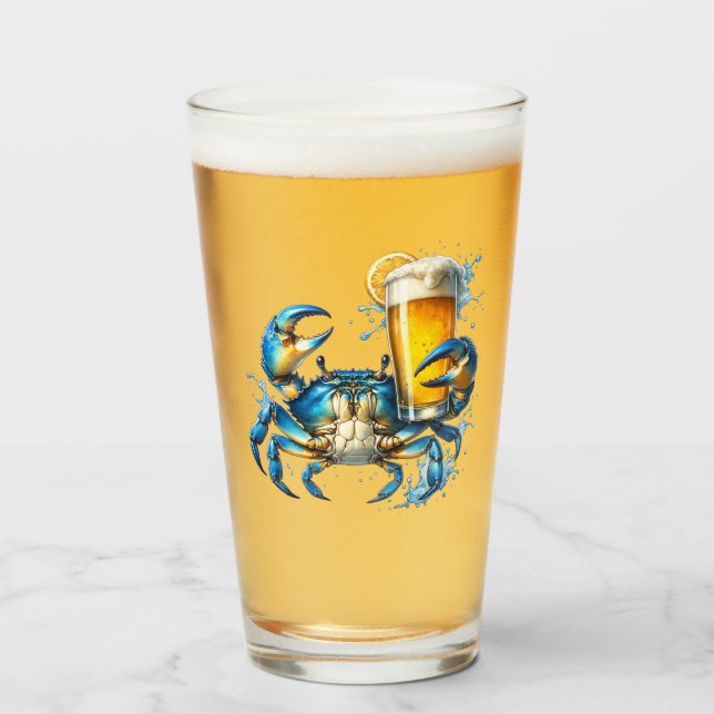 Blauer Krebs Glas (Vorne (Gefüllt))