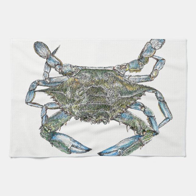 Blauer Krebs Handtuch (Horizontal)
