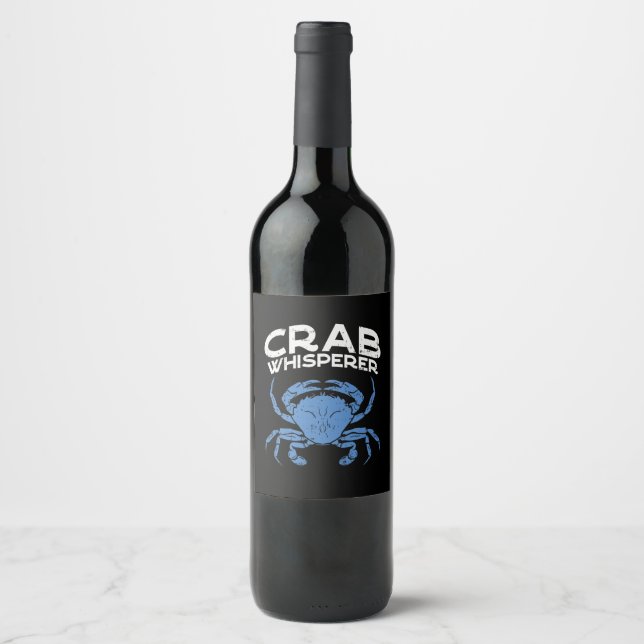 Blauer Krebs - Krabbenflüster Weinetikett (Vorderseite)