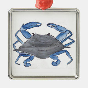 Blauer Krebs Ornament Aus Metall