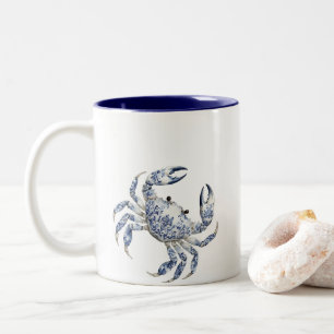 Blauer Krebs Zweifarbige Tasse