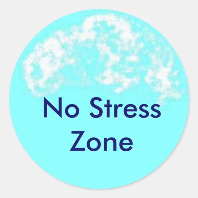 blauer Kreis, keine Stresszone Runder Aufkleber (Vorderseite)