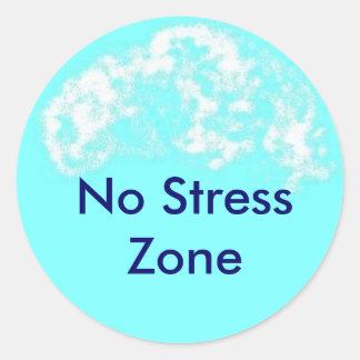 blauer Kreis, keine Stresszone Runder Aufkleber