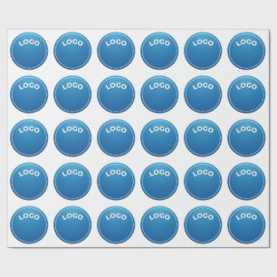 Blauer Kreis, Rundes Logo, Kreisförmiges Abzeichen Geschenkpapier