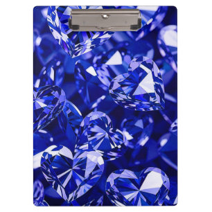 Blauer Kristall-Diamant-Herzen Klemmbrett