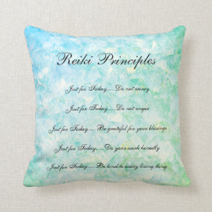 Blauer Kristalle Reiki Prinzipentwurf Kissen