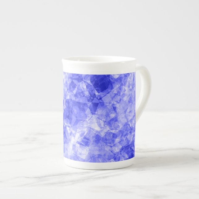 Blauer Krummling Textur Prozellantasse (Vorderseite Rechts)
