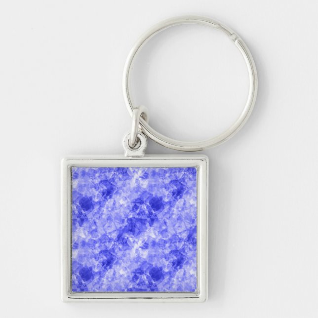Blauer Krummling Textur Schlüsselanhänger (Vorne)