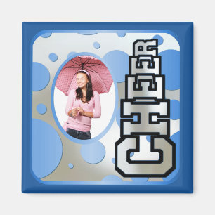 Blauer kundenspezifischer Cheerleader-Foto-Magnet Magnet