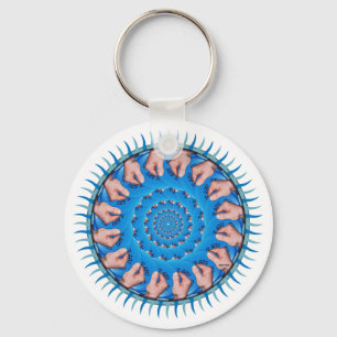 Blauer Kunststoff Schlüsselanhänger