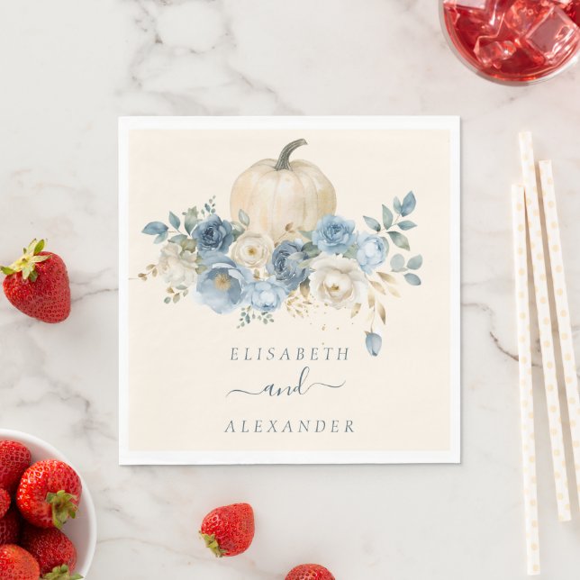 Blauer Kürbis bei Hochzeiten in der Liebe Serviette (Beispiel)