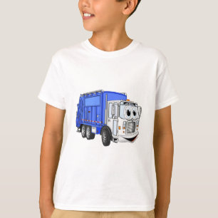 Blauer Lächelnder Cartoon Garbage Truck T-Shirt