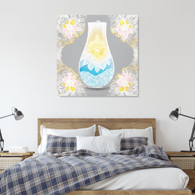Blauer Lack AI art Leinwanddruck (Insitu (Schlafzimmer))