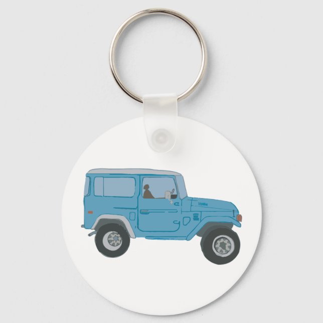 Blauer Land Cruiser Schlüsselanhänger (Rückseite)