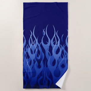 Blauer laufender Flammen-Dekor auf a Strandtuch