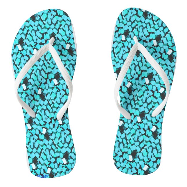 Blauer Lawinenschwanz Flip Flops (Fußbett)