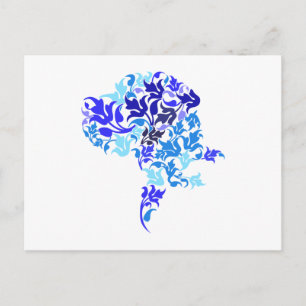 Blauer Leaf Deutsche Dogge Postkarte