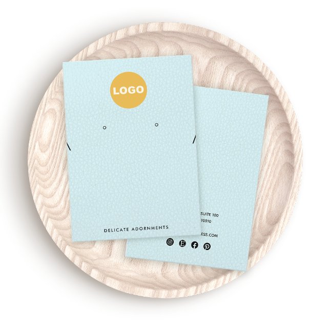 Blauer Leder für Necklace und Stud Earring Visitenkarte (Von Creator hochgeladen)