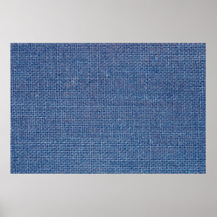 Blauer Leinenstoff Textur schließt Foto Hintergrun Poster