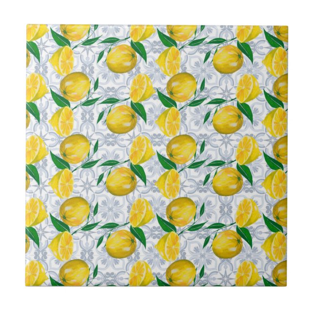Blauer Lemon Fliese (Vorderseite)