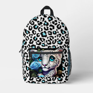 Blauer Leopard Bedruckter Rucksack