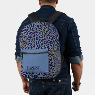Blauer Leopard Bedruckter Rucksack