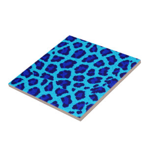 Blauer Leopard Keramik Tile Fliese