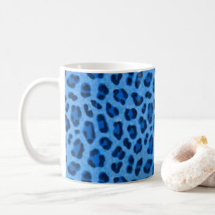 Blauer Leopard Tierdruckmuster Kaffeetasse