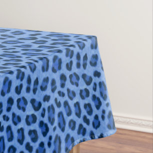 Blauer Leopard Tierdruckmuster Tischdecke