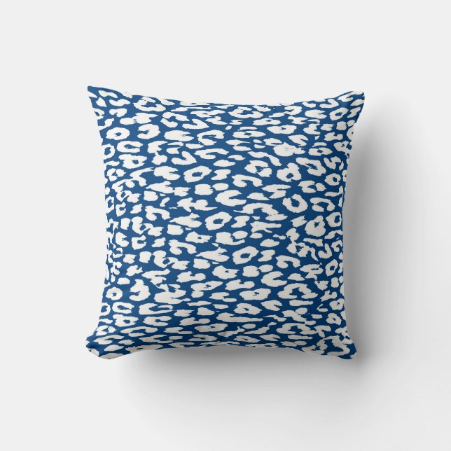 Blauer Leopard und weißer Leopard drucken Fur Kissen (Vorderseite)