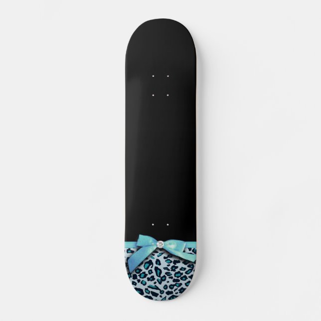 Blauer Leopardenbogen Skateboard (Vorderseite)