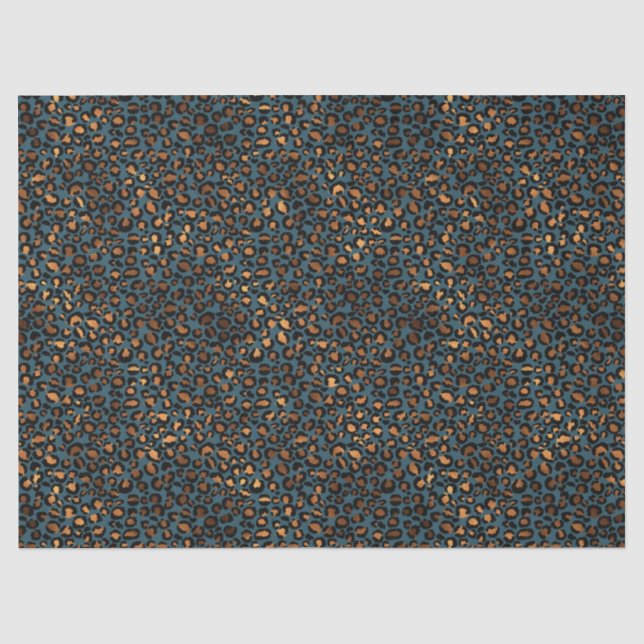 Blauer Leopardendruck Seidenpapier (Vorderseite)
