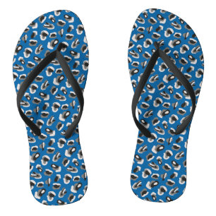 Blauer Leopardenprint Flip Flops