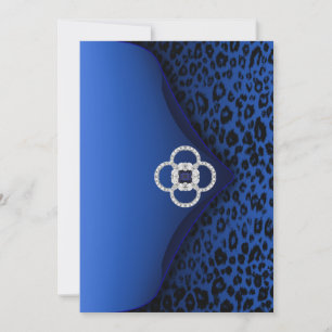 Blauer Leopardenprint-Umschlag Einladung