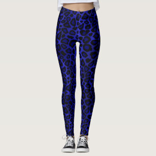 Blauer Leopardenschild Leggings