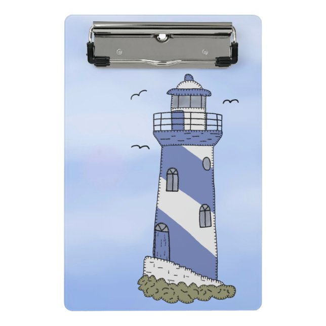 blauer Leuchtturm Mini Klemmbrett (Vorderseite)