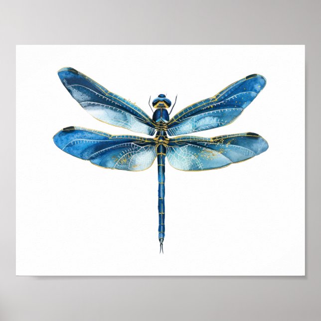 Blauer Libelle  Poster (Vorne)