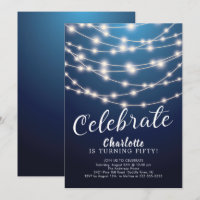 Blauer Lichter zum Geburtstag Einladung