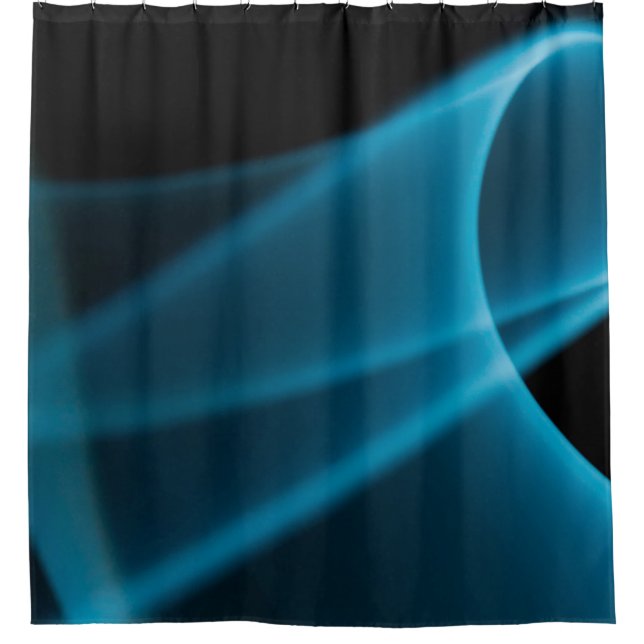 Blauer Lichtstrahl Duschvorhang (Vorderseite)