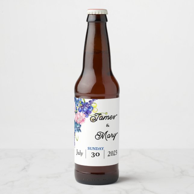 Blauer Liebhaber Bierflaschenetikett (Vorderseite)