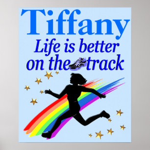 BLAUER LIFE IST BESSER AUF DER TRACK CUSTOM POSTER