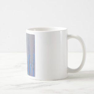 Blauer, Lila, grauer Zickzack Kunstdruck Kaffeetasse
