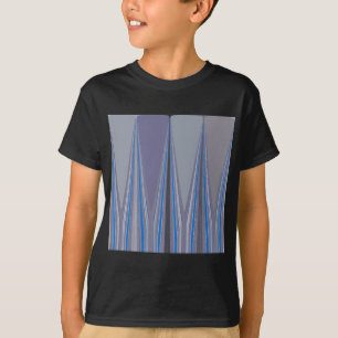 Blauer, Lila, grauer Zickzack Kunstdruck T-Shirt