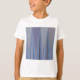 Blauer, Lila, grauer Zickzack Kunstdruck T-Shirt