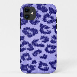 Blauer lila Leopard-Druck-Haut-Pelz Case-Mate iPhone Hülle