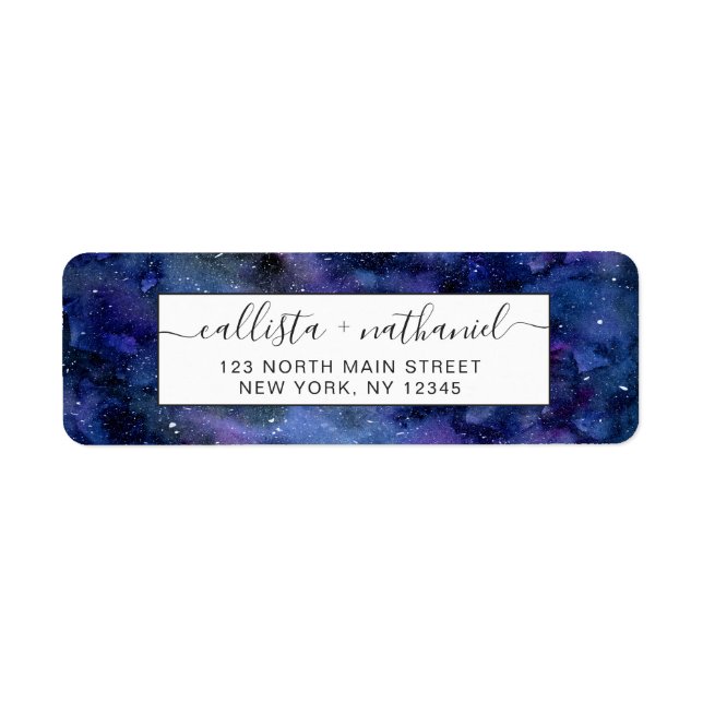 Blauer Lila Majestic Starnebel Wasserfarbe (Vorne)