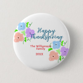 Blauer lila rosa glückliches Dankeschön hinzufügen Button