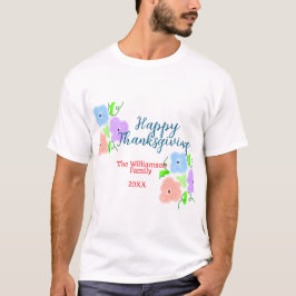 Blauer lila rosa glückliches Dankeschön hinzufügen T-Shirt