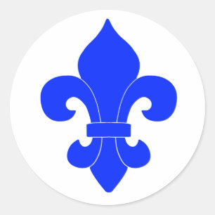 Blauer Lilien-Entwurfs-Aufkleber Runder Aufkleber