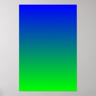 Blauer Limettengradient Poster